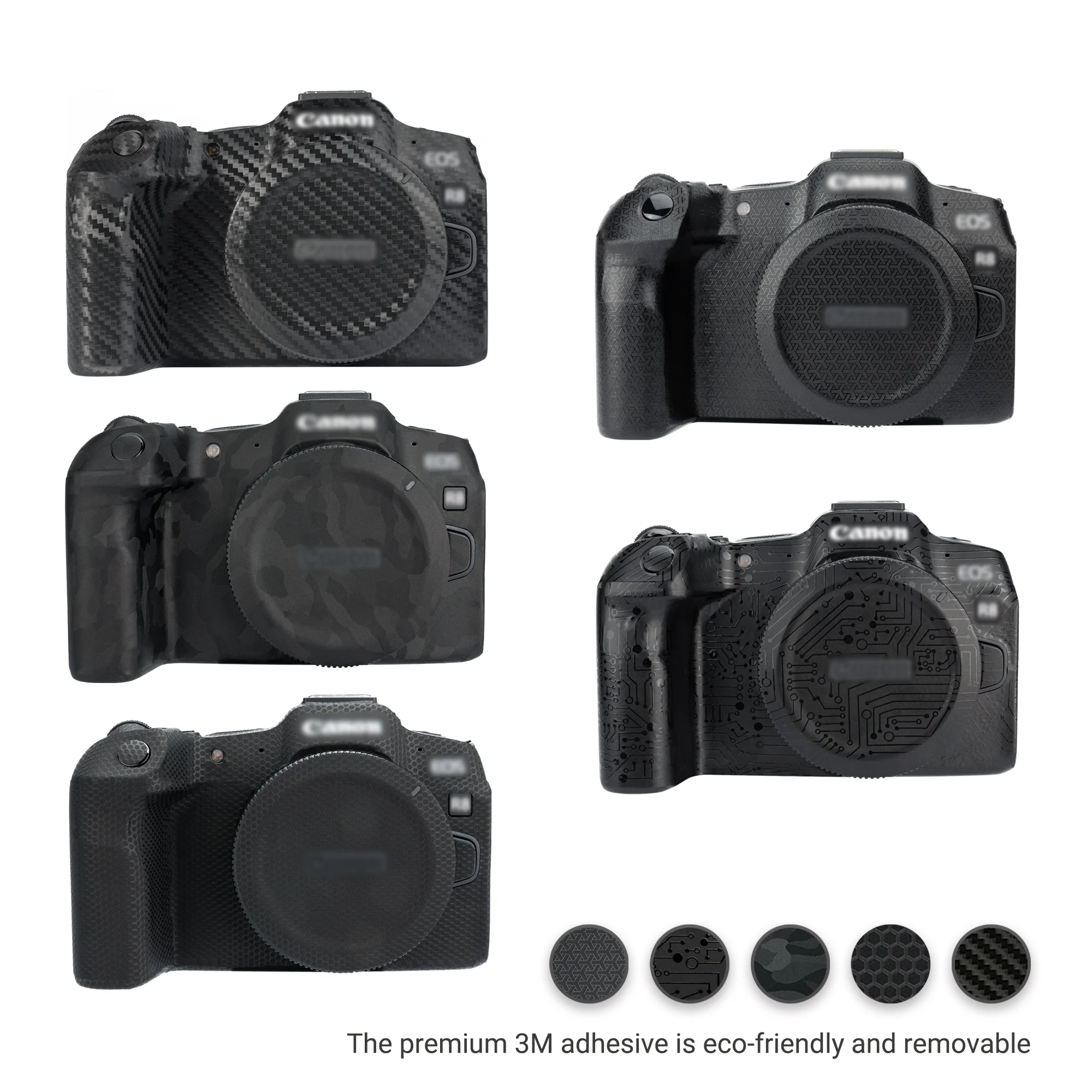Jjc Eos R8 Camera Body Sticker Kit Pellicola Protettiva Per La Pelle Per Canon Eos R8 Pellicola Antigraffio Fotocamera 3M Sticker Shadow Black