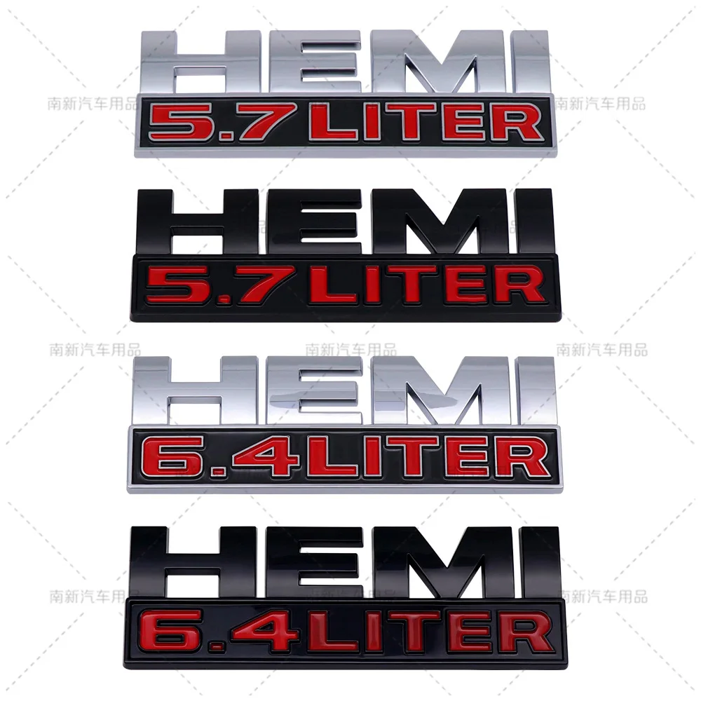 Adesivi Per Auto 3D Hemi 5.7 Distintivo Emblema Da 6.4 Litri Per Dodge Challenger Jcuv Caliber Ram Jeep Grand Cherokee Accessori Per Lo Styling