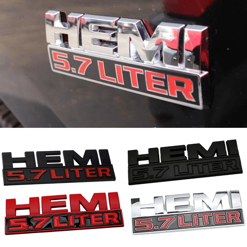 Car Body Trunk Sticker Emblem Decalcomania Per Dodge Hemi 5.7 6.4 Caravan Challenger Jcuv Caliber Liter Ram Journey Nitro Durango Viper