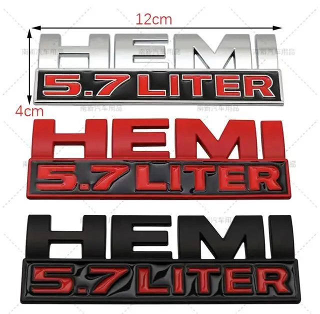 Autoadesivo Del Bagagliaio Del Distintivo Laterale Della Carrozzeria Per Dodge Hemi Emblema Da 5.7 Litri Ram Journey Caravan Challenger Jcuv Caliber D