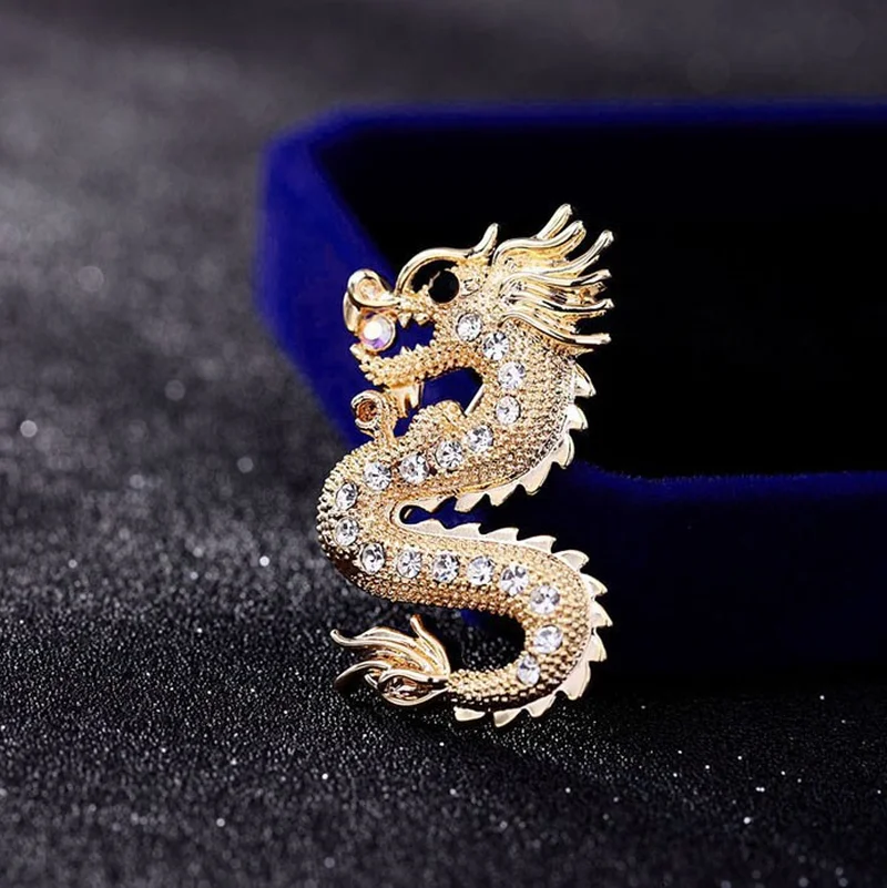 Spilla Drago Color Oro Spilla Per Uomo Chinoiserie Spilla Gioielli Punk Accessori Abbigliamento