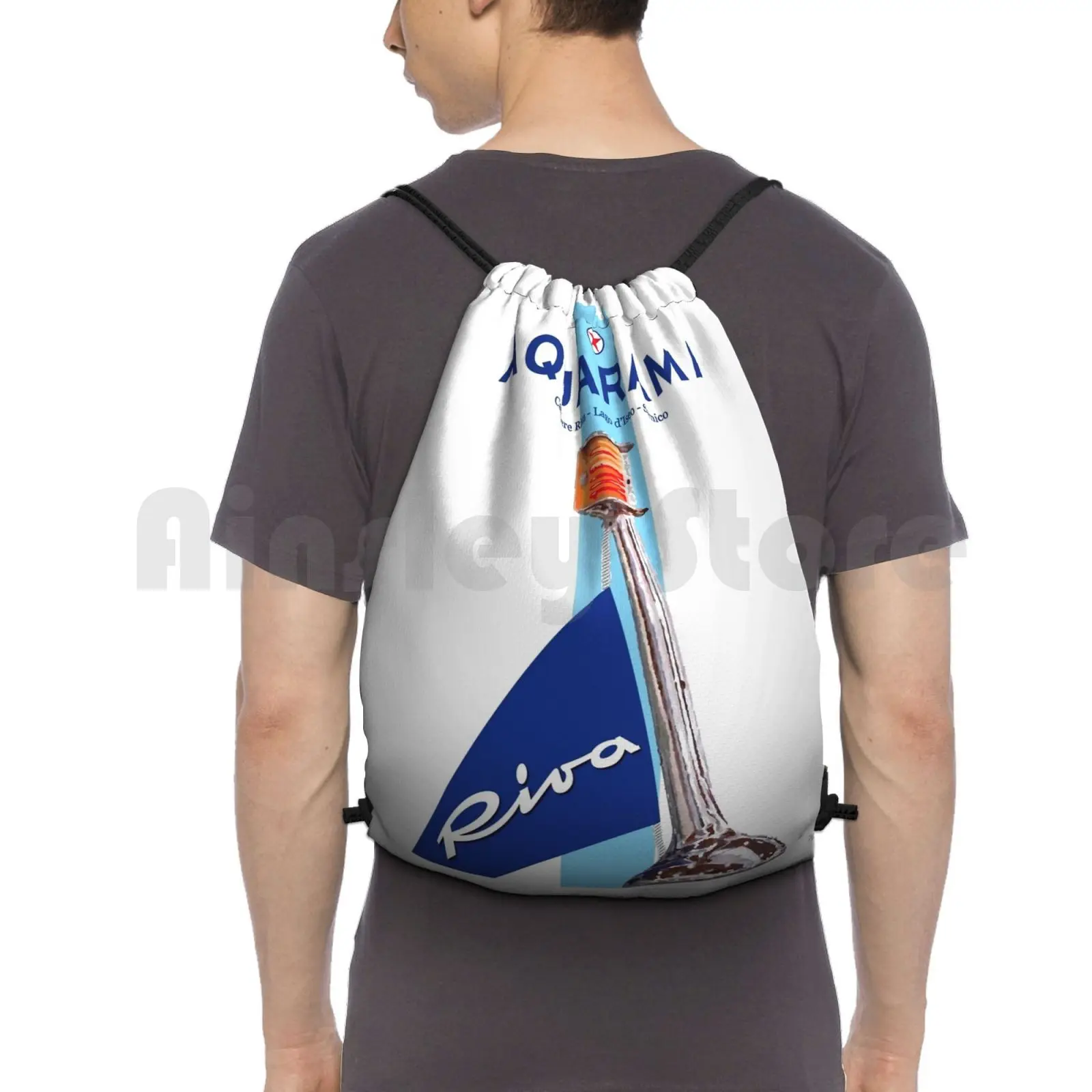 Riva Aquarama Design Italia Italia Travel Vintage Poster Zaino Borsa Con Coulisse Riding Climbing Gym Bag Riva Saint Lr