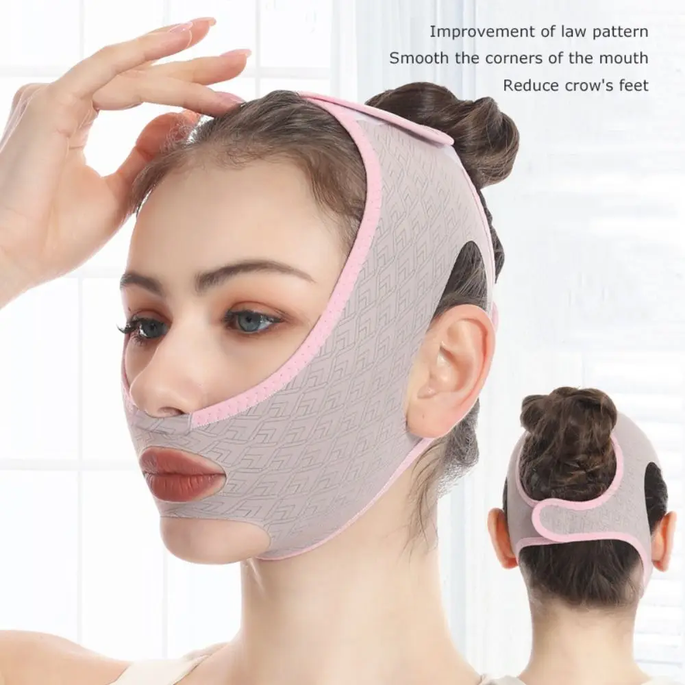 Rassodante Face Hook-And-Loop Fastener Doppio Mento Scomparsa V-Face Protect Mask Face Diradamento Fasciatura Strumento Di Bellezza Cura Del Viso