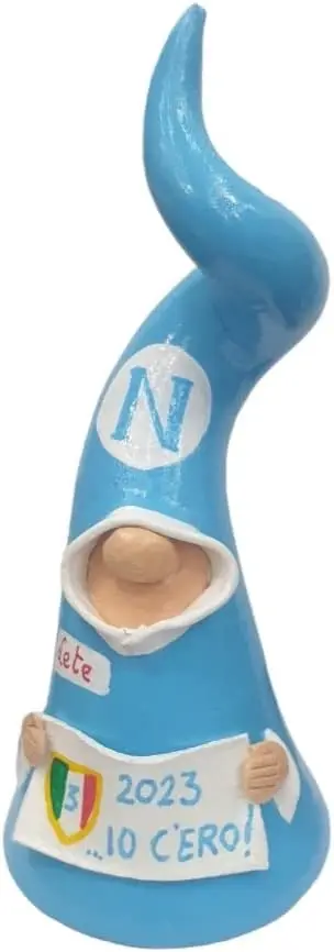 Corno Portafortuna Scudetto Napoli H 15 Cm