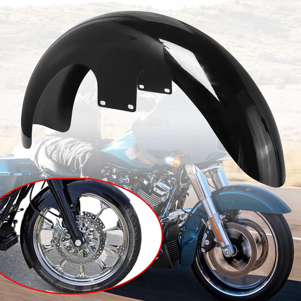 Moto Gloss Black 21 "Wheel Wrap 5.5" Parafango Anteriore Per Harley Touring Electra Glide Street Glide Road King Custom Baggers