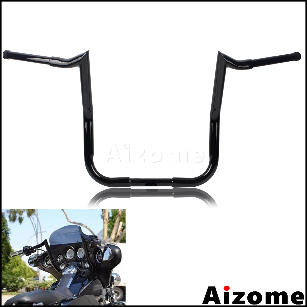 Per Harley 12 "14" 16 "Rise Monkey Bagger Bar Per Touring Electra Glide Batwing Dresser Bagger 1-1/4" Manubrio Ape Hanger Bar