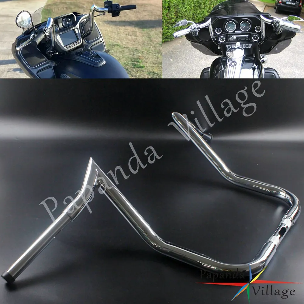 Chrome 12 "14" 16 "Rise Handle Control Bars 37" Ape Hanger 1-1/2 "Monkey Bagger Bar Manubrio Per Harley Touring Batwing Carenatura