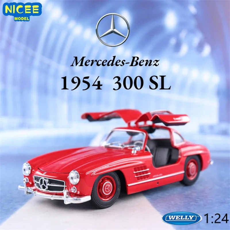 Welly 1:24 1954 Mercedes Benz 300 Sl Classic Car Sports Car Simulazione Lega Modello Di Auto Ornamento Regalo B74