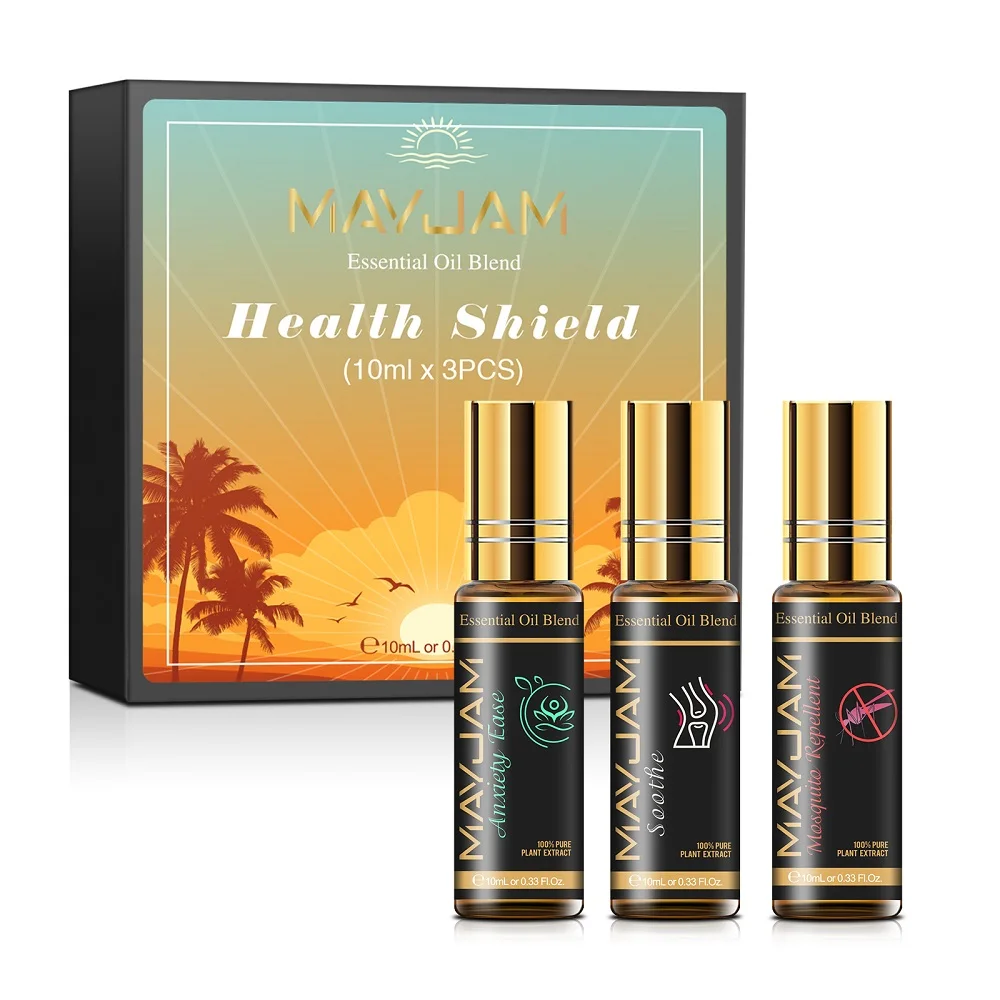 Mayjam 3Pcs Oli Essenziali Composti Kit Regalo Olio Aromatico Di Alta Qualità Per Massaggio Cura Della Pelle Candele Mandorla Semi D'Uva Aloe Oliva