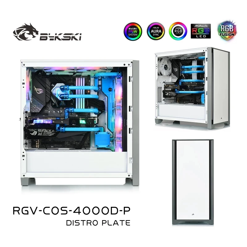 Bykski Distro Piastra Per Corsair 4000D Caso, Raffreddamento Ad Acqua Loop Costruire Serbatoio Supporto Pompa Ddc, Serbatoio Acrilico, Rgv-Cos-4000D-P
