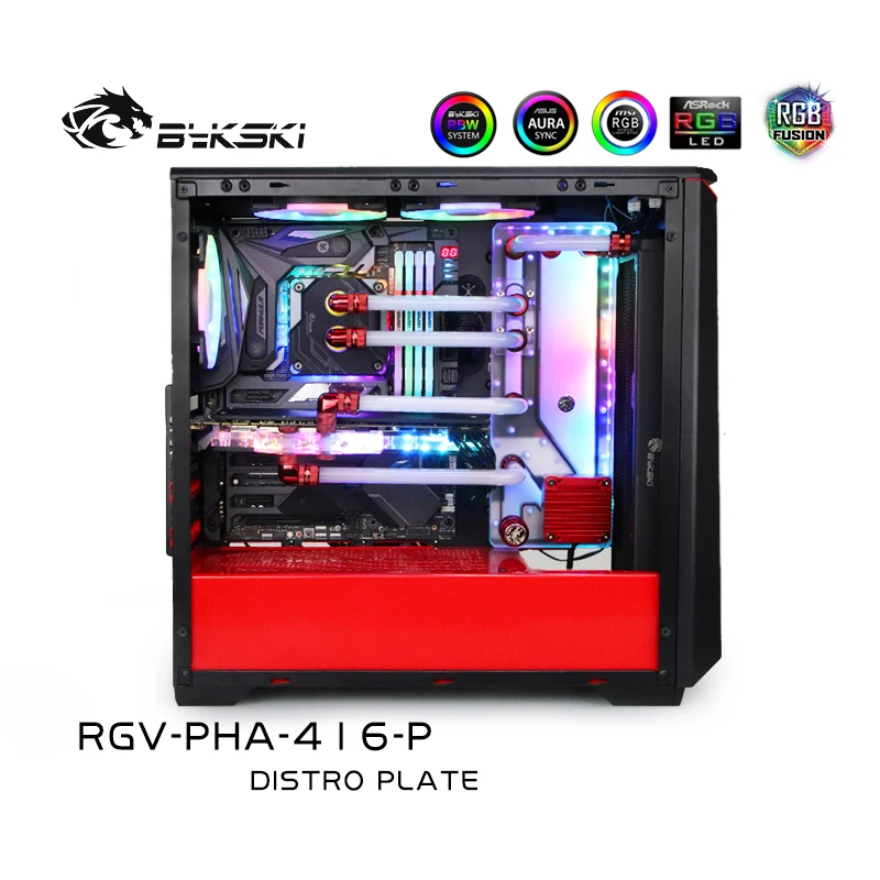 Bykski Rgv-Pha-416-P,Distro Plate Per Phanteks Ph-Ec416Ptg Case,Mod Pc Water Cooling Waterway Board Reservoir Per Pc Cpu Gpu
