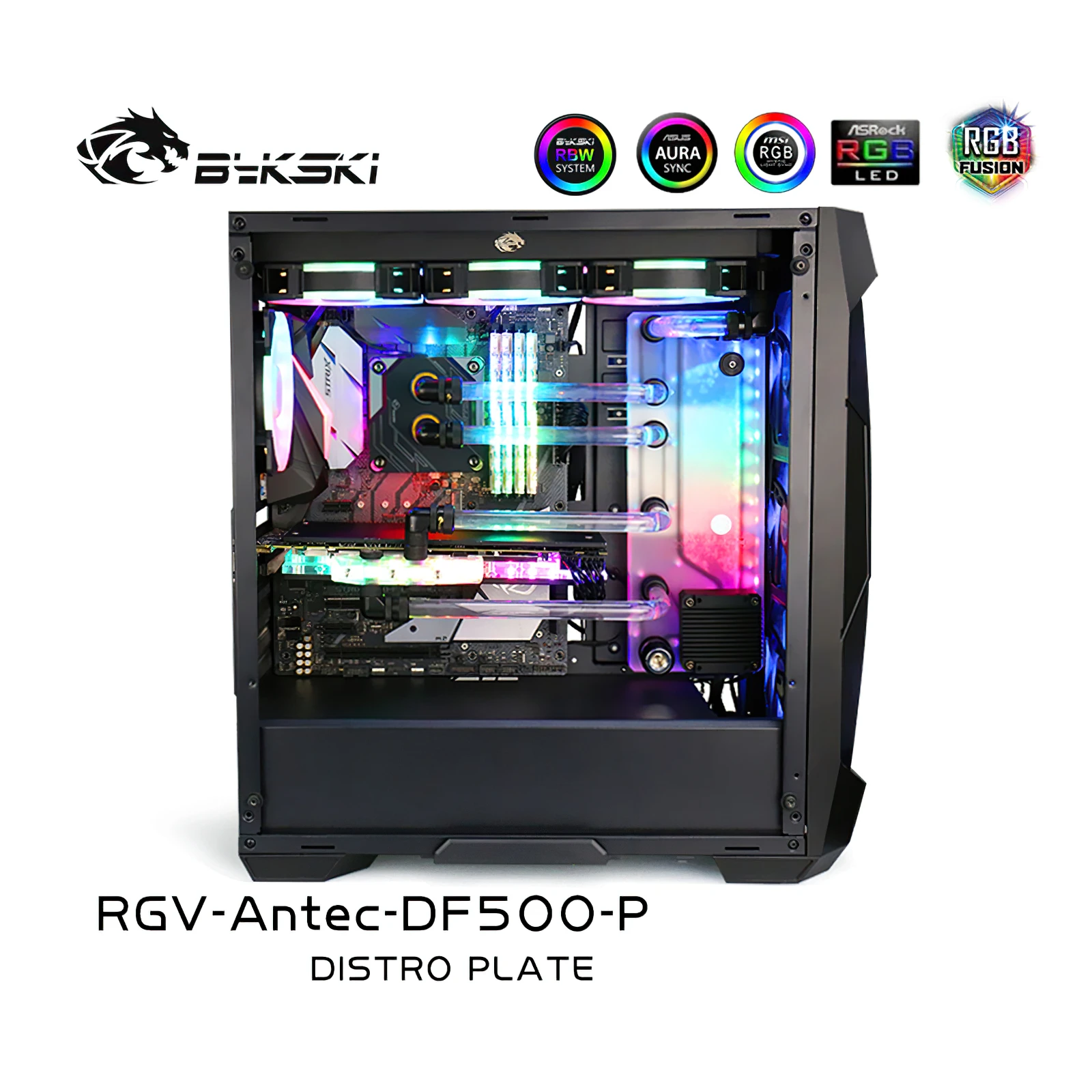 Bykski Water Cooling Distro Plate Kit For Antec Df500 Chassis Case Cpu Gpu Rgb Rgv-Antec-Df500-P
