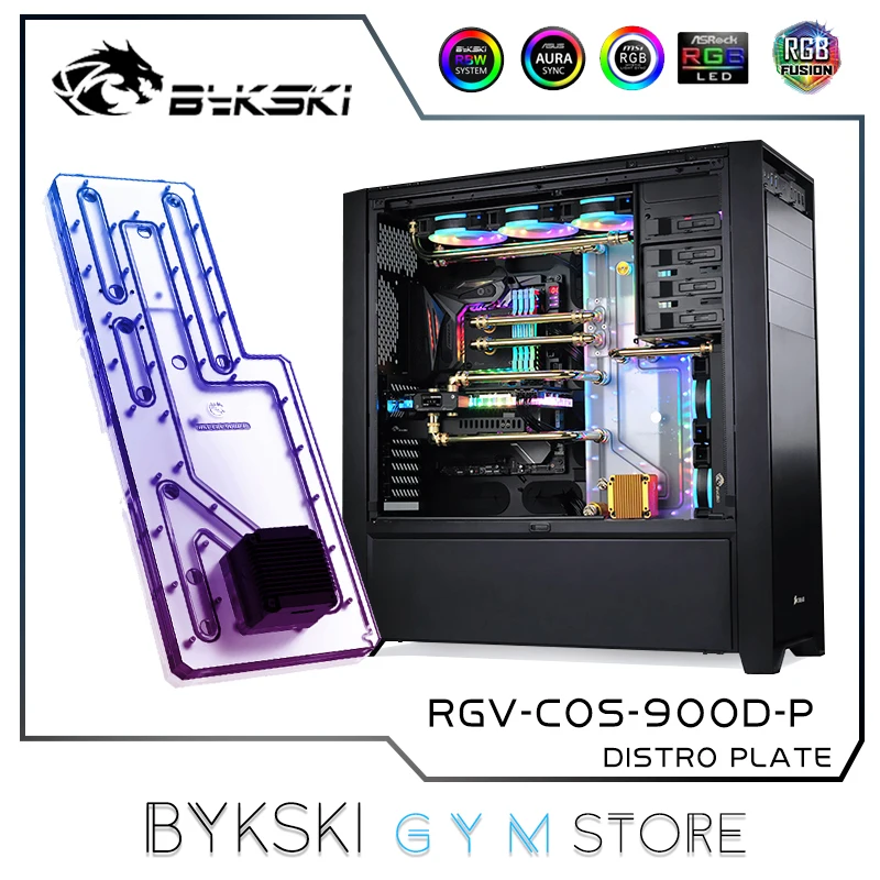 Bykski Waterway Board Kit Per Custodia Corsair 900D, Piastra Distro + Radiatore + Raccordi + Pompa + Ventola Per Sistema Di Raffreddamento, Rgv-Cos-90