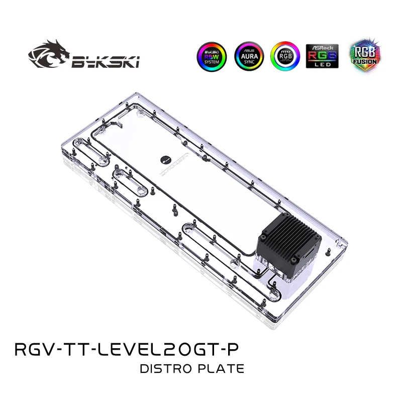 Bykski Rgv-Tt-Level20Gt-P Waterway Board Distro Plate Reservoir Liquidcooling Acrilico Tranperant Per Thermaltake Level20 Gt