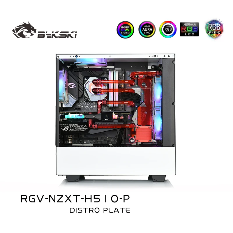 Bykski Rgv-Nzxt-H510-P, Piastra Distro Per Custodia A Flusso Nzxt H510, Kit Di Raffreddamento Ad Acqua Del Serbatoio Della Scheda Dell'Acqua Per Compu