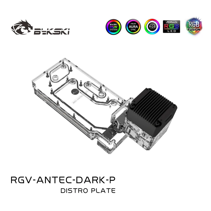 Bykski Pc Case Distro Plate Per Antec Dark Cube Chassis Argb,Rgb Reservoir Water Cooling Loop Build Tank Rgv-Antec-Dark-P