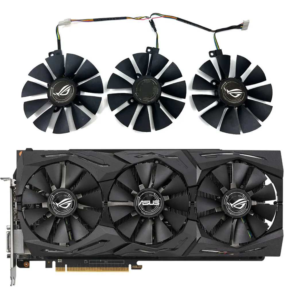 1Set Ventola Gpu A 6Pin Rog-Strix-Rx580-O8G-Gaming, Per Asus Rog-Strix-Rx 590, Rx 580, Rx 480, Rx Vega64, Rx Vega56 Ventola Di Raffreddamento Della Sc