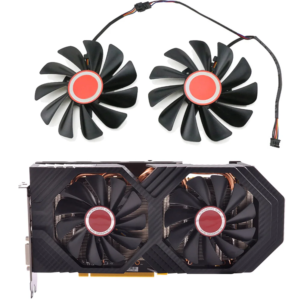 2 Pz/Set 95Mm Fdc10U12S9-C Cf1010U12S Per Xfx Rx580 Gpu Ventola Di Raffreddamento Per His Rx 590 580 570 Vega 56 64 Ventola Di Raffreddamento Della Sc