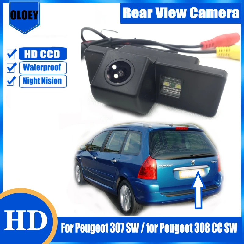 Telecamera Posteriore Hd Per Peugeot 307 Sw/Per Peugeot 308 Cc Sw Telecamera Di Retromarcia Per Parcheggio Con Visione Notturna