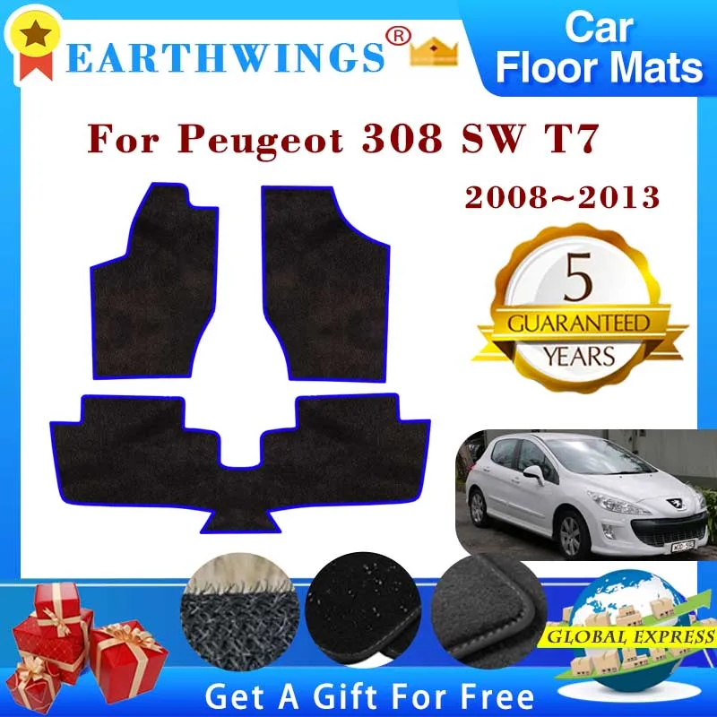 Tappetini Auto Per Peugeot 308 Sw 308 I Sw T7 2008 ~ 2013 5 Posti Tappeti Tappetini Antiscivolo Coprisedili Accessori