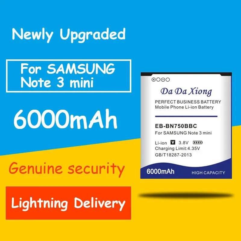 Batteria 6000Mah Eb-Bn750Bbc Per Samsung Galaxy Note 3 Neo N7505 / N750 N7502 N7508V Mini Bateria Di Ricambio