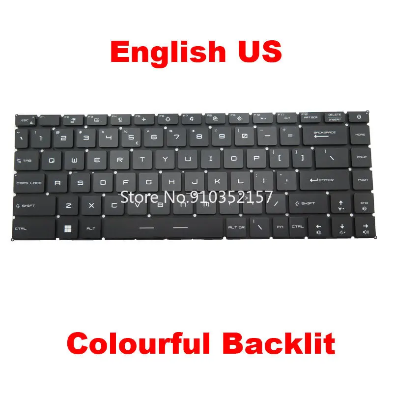 Tastiera Retroilluminata Rgb Usa Per Msi Raider Ge67 Hx 12U 12Uh 12Ugs Ge66 Deluxe Edition-12U 12Uh 12Uhs 12Ugs Vector Gp66 Hx-12U 12Ugs