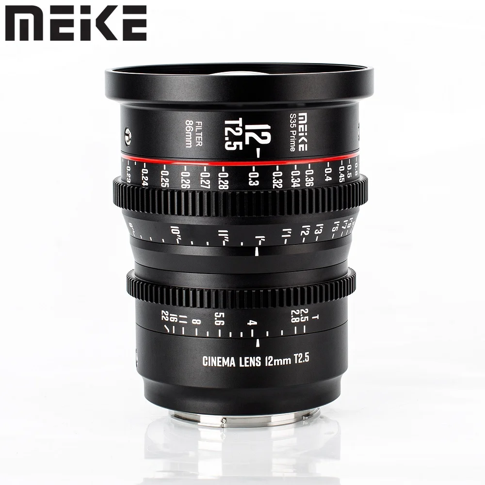 Meike 12Mm T2.5 S35 Cine Lens Per Canon Ef Mount E Cine Camcorder Eos C100 Mark Ii Eos C200 Eos 300 Mark Ii C300 Mark Iii C70