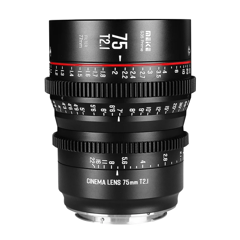 Meike 75Mm T2.1 S35 Obiettivo Cinematografico Per Canon Ef Mount /Cine Videocamera Eos C100 Mark Ii, Eos C200, Eos 300 Mark Ii Eos C300 Mark Iii