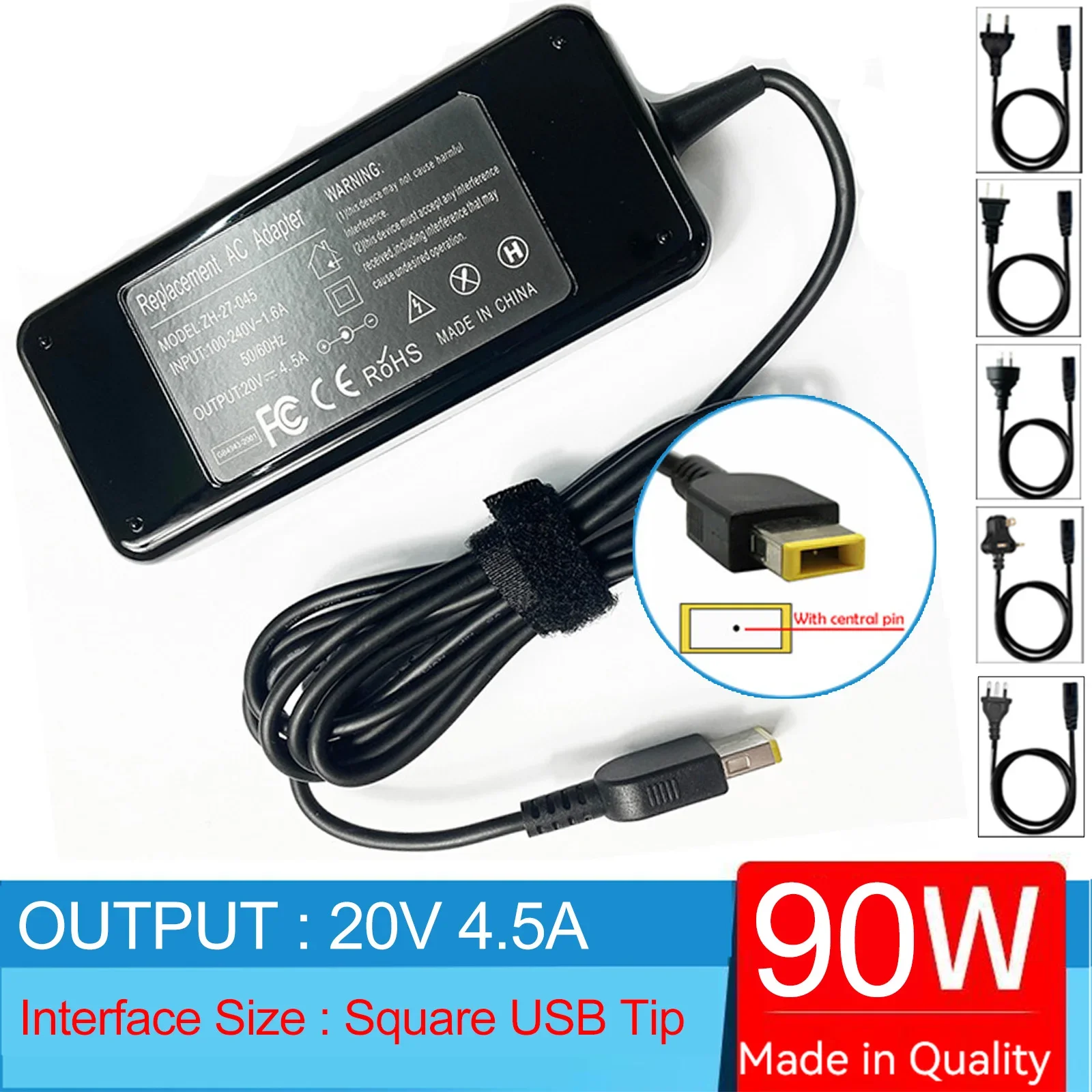 Caricabatterie Adattatore Ca Per Laptop 20V 4.5A 90W Per Lenovo Thinkpad X1 Carbon T440 T440S T450S T450 T550;Ideapad B50 Z510 Z710 B71-80