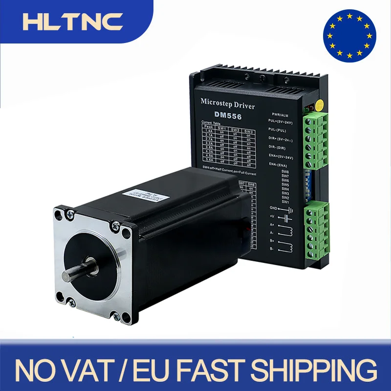 Hltnc Nema23 57Mm 1.2N 2N 2.2Nm 2.5N 3N 56Mm 76Mm 57 Hs82 100Mm 112Mm Motore Passo-Passo Con Dm556 50Vdc 5.6A Drive Per Incisore Cnc