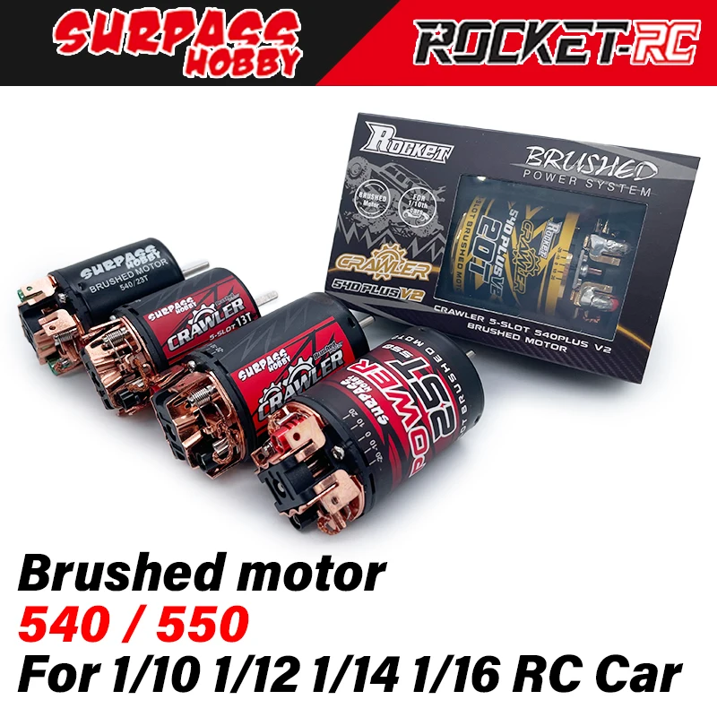 Surpass Hobby Brushed Motor 540 550 Spazzola Dinamometrica Ad Alta Velocità Per 1/10 1/12 1/14 Rc Car Crawler Monster Truck Off Road Upgrade