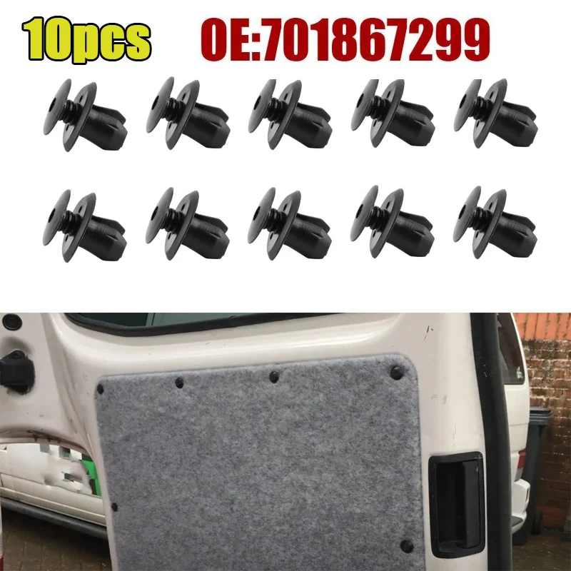 50 Pz Per Vw /Volkswagen T4 T5 Transporter Eurovan Trim Panel Lining Clip Di Fissaggio 9Mm 70186729901C