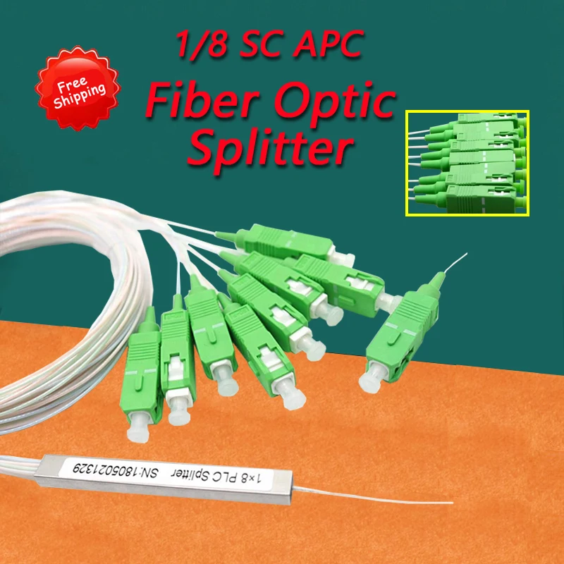30 Pcs/Lot Plc Optical Splitter Sc Apc 1X8 Ftth Fiber Optic Splitter Fbt Optical Coupler Singlemode Simplex Steel Pipe