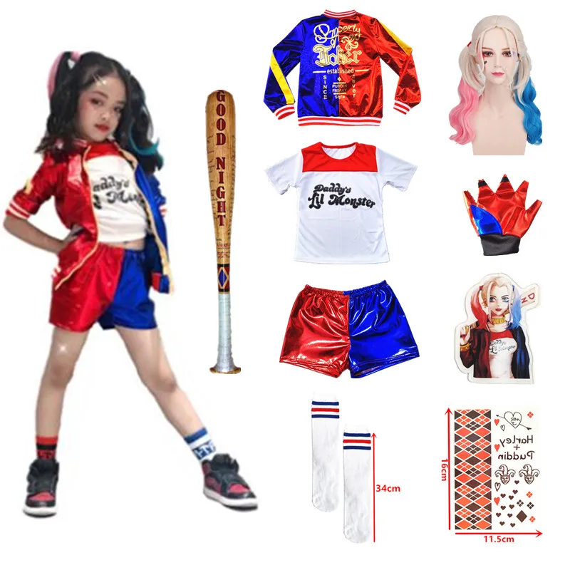 Fantasia Arlequina Adulte Abbigliamento Joker Birds Of Prey Girls Harleen Quinzel Cuteme Jacket Suicide Squad Dread Party Cool Set