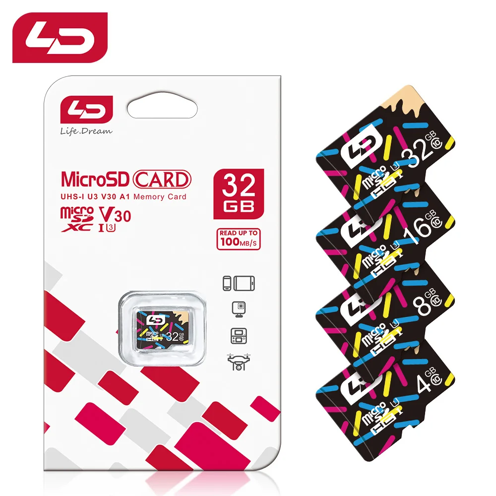 Ld Ultra Micro Sd Card 128Gb 64Gb 16Gb Classe 10 A1 Scheda Di Memoria 256Gb 4Gb 8Gb Micro Sd 32Gb 512Gb Flash Sd/Tf Card Per Telefono
