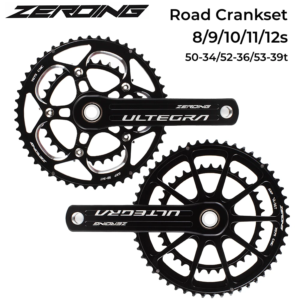 Zeroing Guarnitura Per Bici Da Strada Guarnitura Gxp 170/172.5/175Mm Cnc 50-34/52-36/53-39T Doppia Corona Per Guarnitura Shimano Ultegra 12S