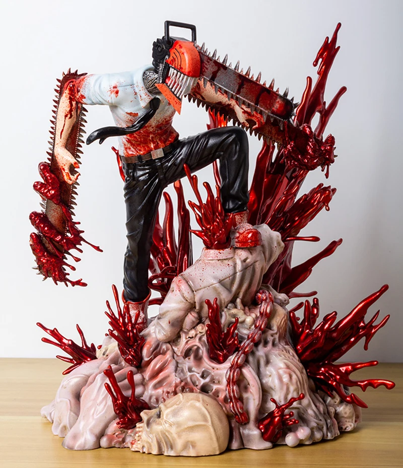29Cm Anime Gk Statue Chainsaw Man Denji Pochita Figure Power Pvc Figurine Adult Collectible Model Doll Toy