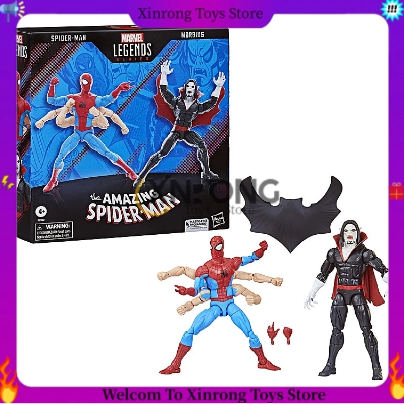 Original Marvel Legends Series The Amazing Spider-Man Six Arms Spider Masn Vs Morbius 6 "Action Figure Doll Model Regalo Di Halloween