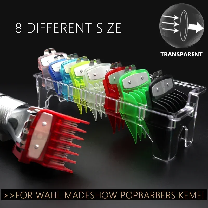 8 Pz Universale Trasparente Tagliacapelli Protezioni Per Wahl Madeshow Clip In Metallo Clippers Accessori Per Barbiere Trimmer Limite Pettini