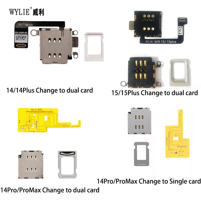 Wylie Esim Converti In Sim Dual Card Flex Muslimah Per Iphone 15/15Plus/14 Pro Max/14Plus Esim In Vassoio Slot Per Scheda Sim Singola