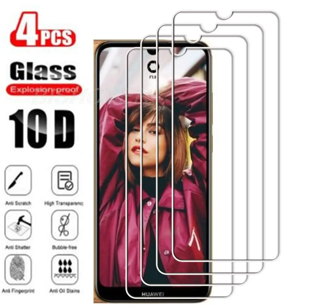4 Pezzi Di Vetro Temperato Per Huawei Y6 Prime 2019 6.09 "2019 Mrd-Lx1F Mrd-Lx1 Mrd-Lx3 Lx1N Pellicola Protettiva Per Schermo In Vetro 9H