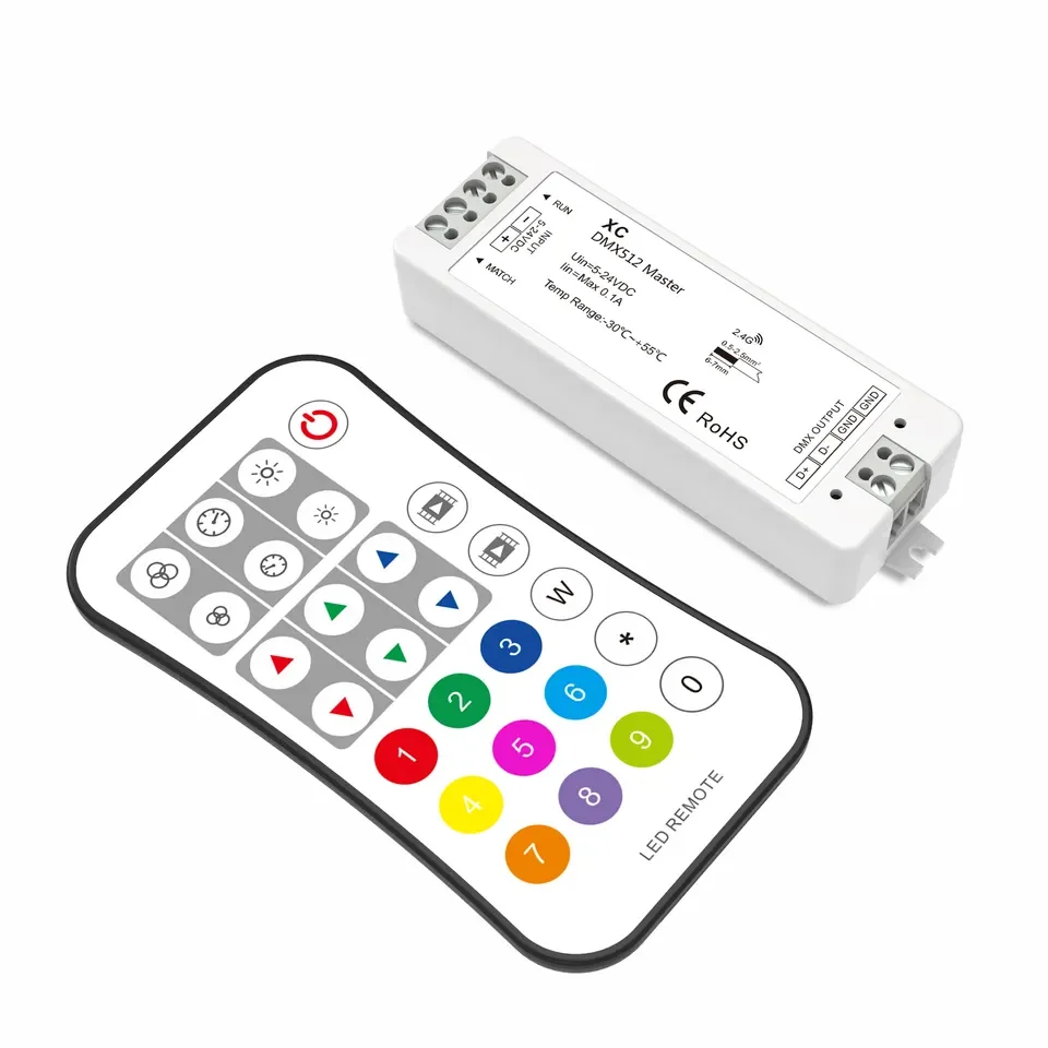 Mini Xc Dmx Master Rf Led Controller 2.4G Multi-Pixel Dmx512/1990 Segnale A Decoder Dmx512 O Lampade Led Rgb/Rgbw Con Chip Dmx
