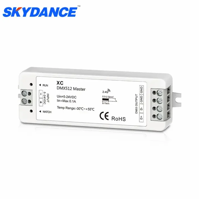 Mini Xc Dmx Master Rf Led Controller 2.4G Multi-Pixel Dmx512/1990 Segnale A Decoder Dmx512 O Lampade Led Rgb/Rgbw Con Chip Dmx