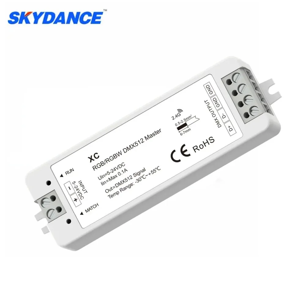 Mini Xc Dmx Master Rf Led Controller 2.4G Multi-Pixel Dmx512/1990 Segnale A Decoder Dmx512 O Lampade Led Rgb/Rgbw Con Chip Dmx