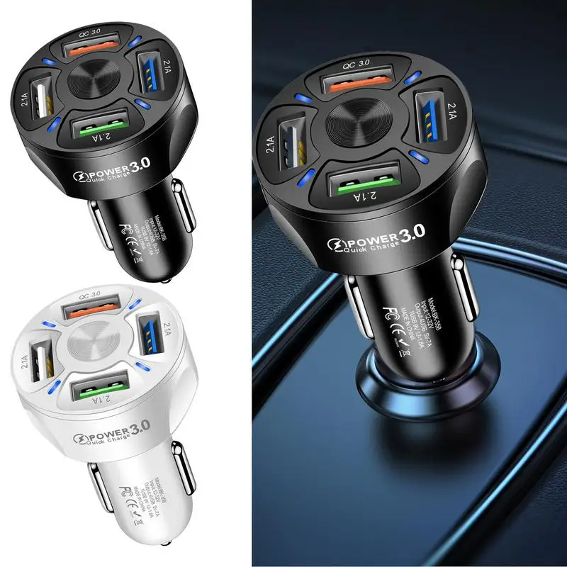 Qc3.0 Caricabatteria Da Auto A Ricarica Rapida Per Auto 4Usb A Ricarica Rapida A Quattro Porte Ricarica Rapida Pd Qc3.0 Multifunzione Adatto Per Phon 