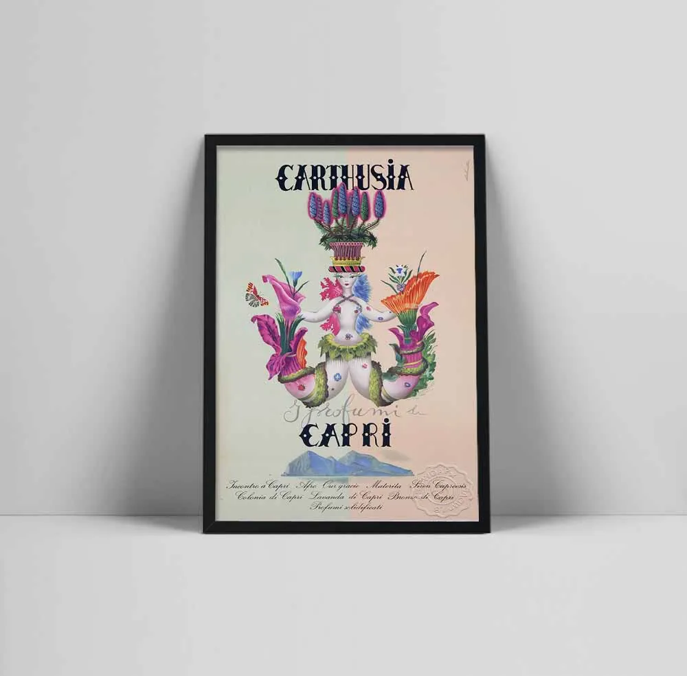 Italia Carthusia Profumi Capri Artista Laboccetta C Travel City Poster E Stampe Vintage Wall Art Canvas Painting For Living Room
