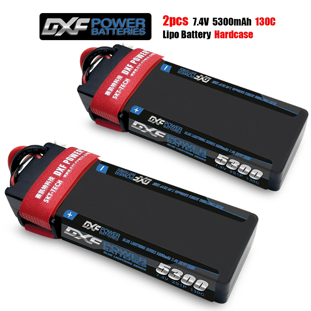 Dxf 5300Mah Batteria Lipo 7.4V 130C-260C 2S Batteria Lipo Rc Deans Xt60 Ec5 Per 1/8 Rc Evader Bx Car Truck Truggy Buggy