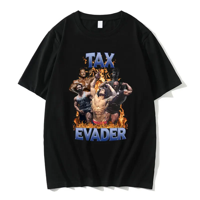 Divertente Tax Evader Graphic Tshirt A Maniche Corte Estate Uomo Girocollo Streetwear Uomo Cotone Oversize Fitness Esercizio T-Shirt