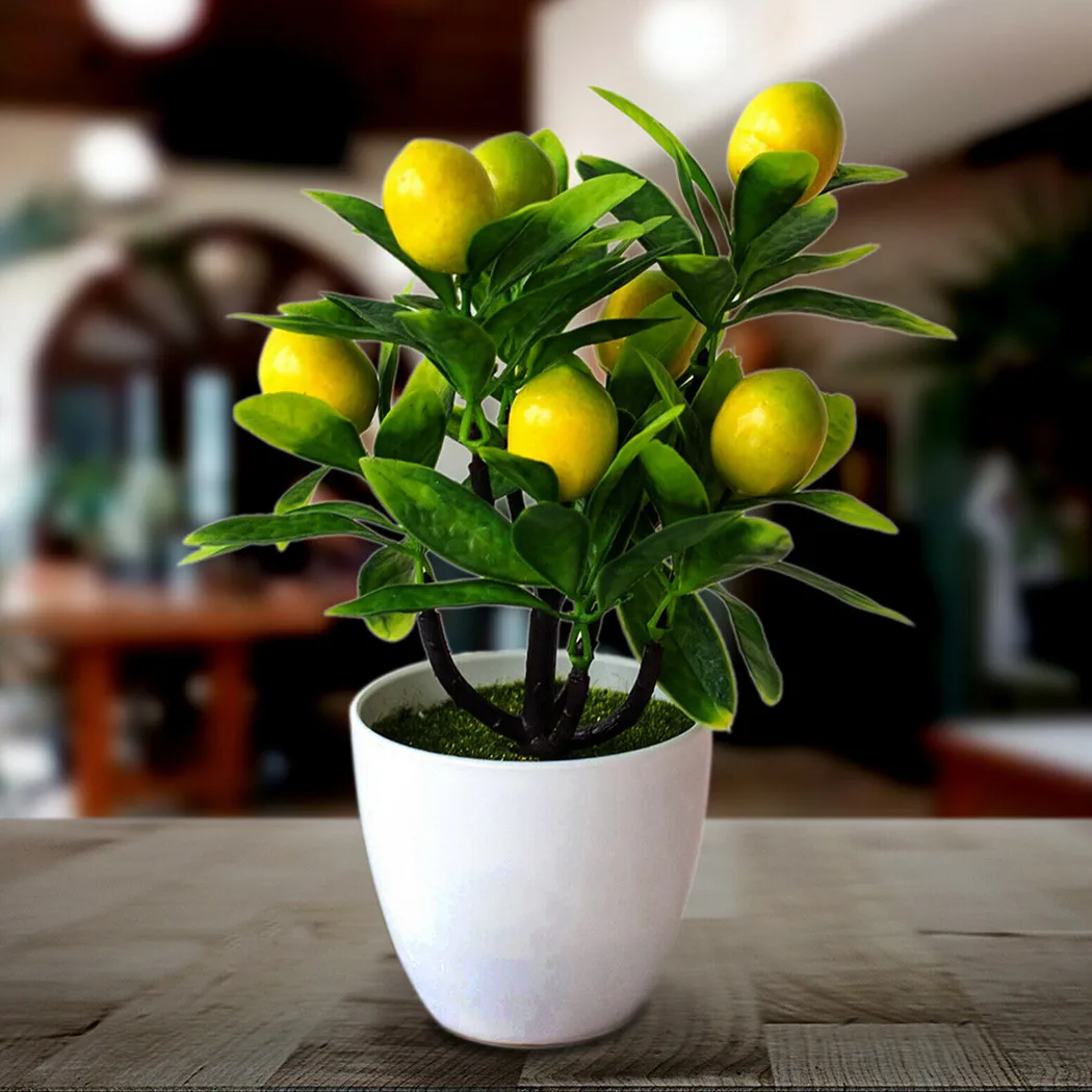 Albero Di Limone Artificiale Fiori Artificiali In Vaso Pianta Finta Giardino All'Aperto Giardino Casa In Vaso Decor Albero Di Kumquat