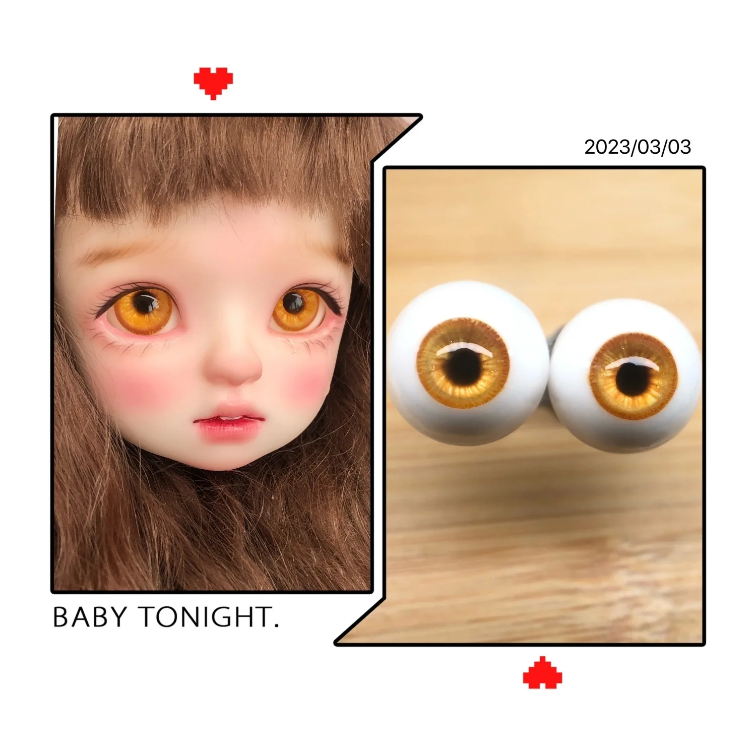 14Mm Bjd Doll Eyes "Kumquat" Accessori Per Bulbo Oculare